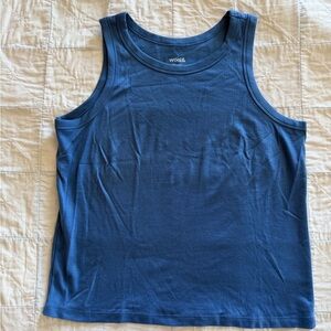 wool& Lily ribbed tank - blue jay